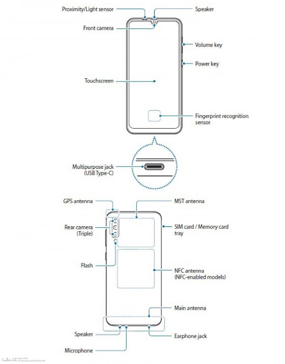 Samsung Galaxy A50 в утечке. Есть спецификация и рендер