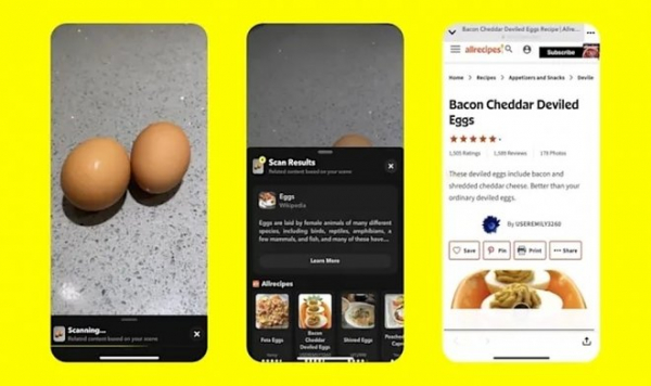 Камера Snapchat научилась распознавать различные продукты и советовать рецепты из них