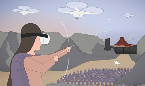 «Сколтех» предложил управлять роем дронов с помощью виртуального лука
