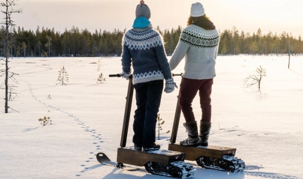 Финский изобретатель создал оригинальный электрический снегокат eLyly из дерева