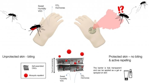 Израильские ученые разработали защитный нано-спрей против комаров на основе целлюлозы