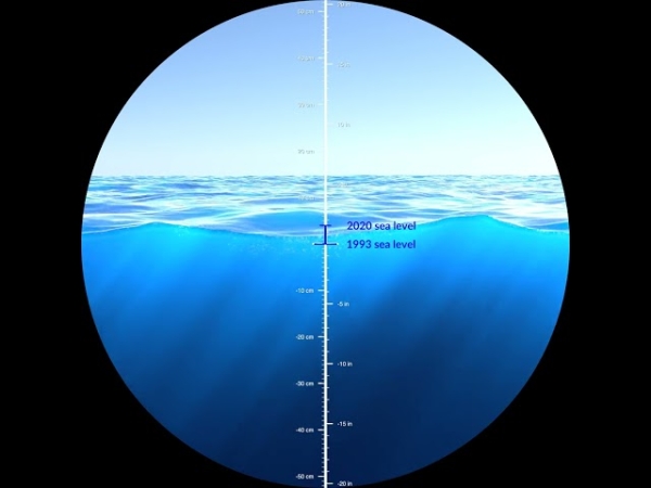 Анимация НАСА показывает, как поднялся уровень моря за последние 30 лет