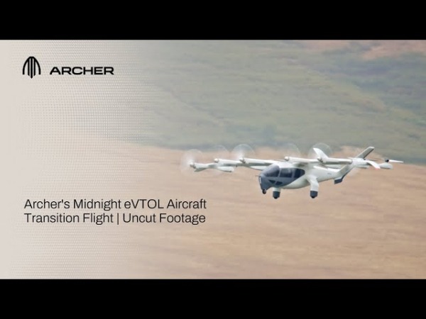 Воздушное такси «Midnight» от Archer Aviation совершило первый полноценный полет