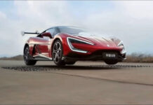 Китайский электрический гиперкар Yangwang U9 показал способность перепрыгивать через препятствия