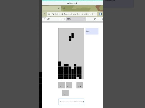 Игру Тетрис упаковали в 60-килобайтный PDF-файл для запуска в любом браузере