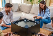 Аэрохоккей FunPop для четверых игроков похож на чистый хаос