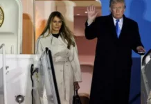 Редкий момент. Дональд и Мелания Трамп проявили чувства на публике перед поездкой на похороны Папы Римского Франциска