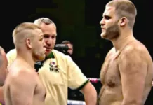 «Дрался с медведем, а не человеком». Непобедимый украинец одолел двухметрового боксера, который был на 35 кг тяжелее — видео