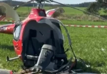 В Чехии разбился спортивный вертолет, пилота госпитализировали