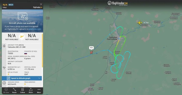 Авионику лайнера МС-21-310 испытали на стандартной воздушной трассе