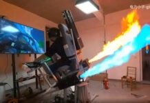 Потрясающий китайский авиасимулятор получил реактивные сопла, пневматическую пушку и ракеты