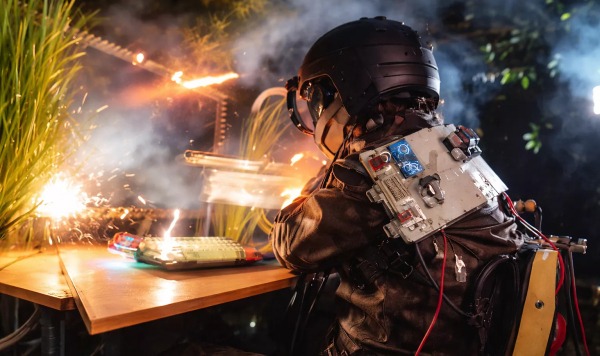 Кастомная игровая система готова выстрелить в вас фейерверком или полить настоящим дождем