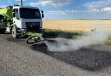 Распылитель жидкого битума Cimline P5 ремонтирует выбоины на асфальте всего за 2 минуты