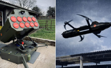 Британская залповая установка HAL10 способна мгновенно запустить до 10 дронов