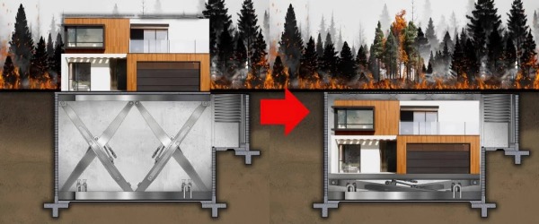HiberTec Homes разрабатывает дома, которые погружаются под землю во время стихийных бедствий