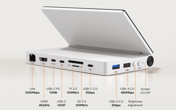 Док-станция ScreenDock предлагает удобный хаб для портов и дополнительный дисплей